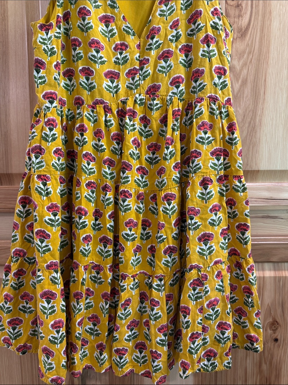 Sincerely Jules Yellow Floral Boho Babydoll Sleeveless Flowy Sundress Size L - Picture 3 of 8